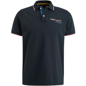 Pme short sleeve polo stretch piq t-shirt blauw