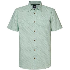 Petrol men shirt short sleeve aop overhemd groen