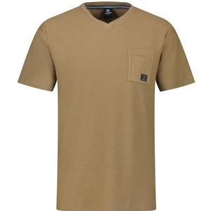 Lerros t-shirt/serafino 1/2 arm t-shirt bruin