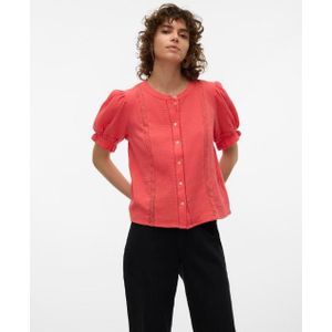Vero moda vmnatali 2/4 lace short top w blouse rood