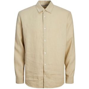 Jack & jones jprcclawrence linen shirt l/s overhemd bruin