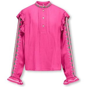 Kids only kogada l/s emb. shirt wvn blouse roze