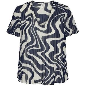 Vero moda vmkate s/s v-neck top wvn btq blouse blauw