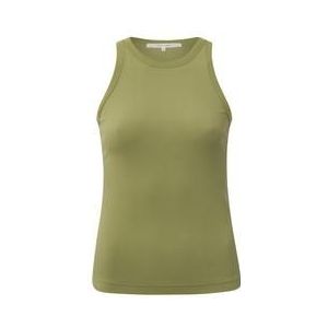 Yaya ribbed singlet t-shirt groen