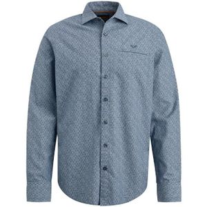 Pme long sleeve shirt print on yd overhemd blauw
