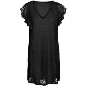 Vero moda vmmaya short frill dress jrs jurk zwart