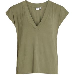 Vila viofelia v-neck s/s top/r blouse groen