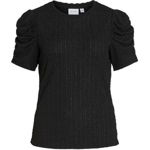 Vila vianine s/s puff sleeve top - t-shirt zwart