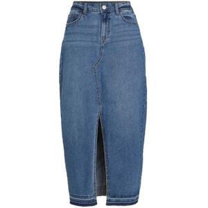 Vila viray hw ancle denim skirt mb jurk blauw