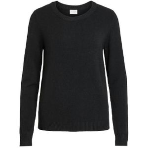 Vila viril o-neck l/s knit top - trui zwart