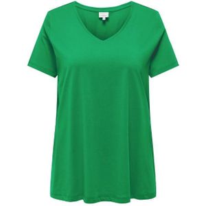 Only carmakoma carbonnie life s/s v-neck a-s t-shirt groen