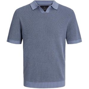 Jack & jones jprblabani knit split neck sn trui blauw