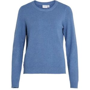 Vila viril o-neck l/s knit top - trui blauw