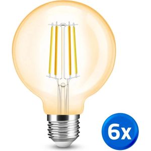 Slimme filament led lamp - dual white 7w e27 fitting - g95 model colored - voordeelset van 6