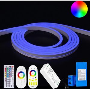 Led strip op batterij neon RGB maxi recht complete set 3 meter