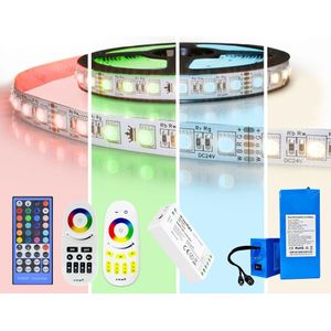 Led strip op batterij RGBW premium complete set 4 meter