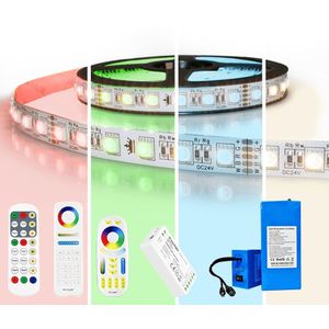 Led strip op batterij RGBWW premium complete set 4 meter