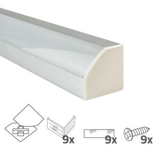 Ledstrip profiel hoek basic line - compleet inclusief afdekkap 4 meter