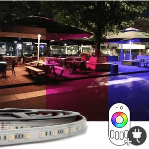 9 meter RGBWW led strip voor buiten complete set