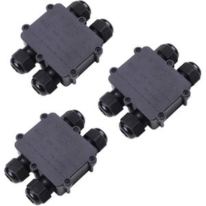 Waterdichte connector ip68 4-weg h-stuk - voordeelset van 3