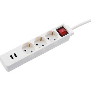 HAMA Stekkerdoos 3 + 2 USB Wit