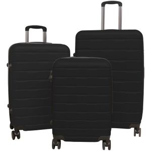 TVR-Travel® - Kofferset Bruno - Koffers - 3 stuks - S/M/L - Zwart