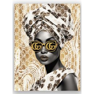 Abstract Gouden Zwart Hout Textuur Canvas Schilderij Nordic