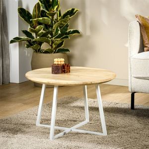 Haluta - Ronde Mango Salontafel Isabel - 60 x 60 x 40 cm - Naturel Pure