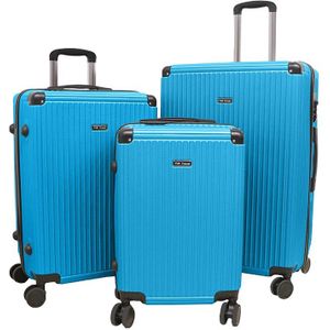 TVR-Travel® - Kofferset Niels - Koffers - 3 stuks - S/M/L - Licht blauw