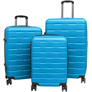 TVR-Travel® - Kofferset Bruno - Koffers - 3 stuks - S/M/L - Licht blauw