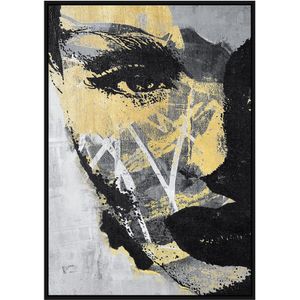 Canvasdoek met Baklijst - Vrouwen gezicht - 100 x 140 cm