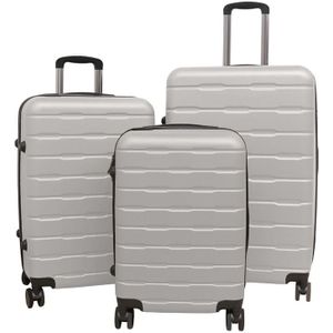 TVR-Travel® - Kofferset Bruno - Koffers - 3 stuks - S/M/L - Zilver grijs