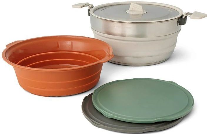 SEATOSUMMIT Detour Essentials Camp Kitchen Kit – Campingtopf mit Sieb und Schneidebrettern (4-teilig)