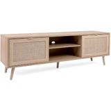 TV-Möbel Bilal 150cm 2 Türen - Eiche/rafia