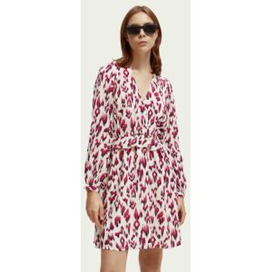 Scotch & Soda Mini-jurk met print, V-hals en lange mouwen
