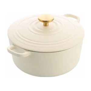 BK Bourgogne braadpan 24cm/4.2L Cream White gietijzer inductie