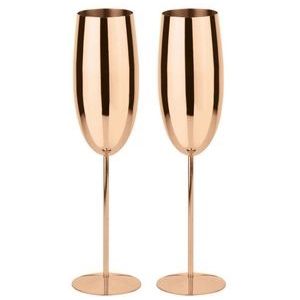 Champagneglas Paderno Mirror Copper (Set van 2)