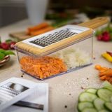 Just Vegan - Bamboo Veggi Dicer - Mandoline - Groen - Bamboe & Glas - 4 Opzetstukken