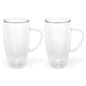 Bredemeijer - Dubbelwandig glas cappuccino/latte m. 400ml (set van twee stuks)