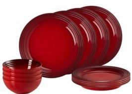 Le Creuset - Serviesset 12-delig - Kersenrood - Voor 4 Persoons