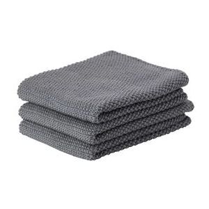 Vaatwasdoeken set van 3 stuks - donker grijs - Katoen