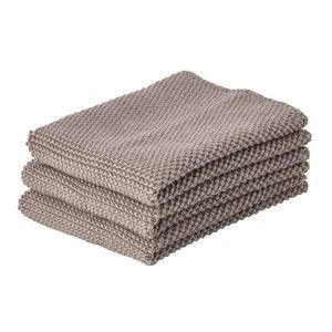 Zone Denmark - Vaatdoek taupe 3 stuks 100% katoen 27x27 cm