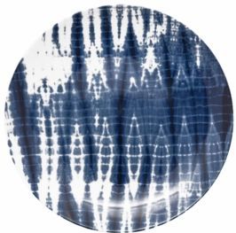 vtwonen - Tie-Dye - Dinerbord - Diepblauw - Set van 4