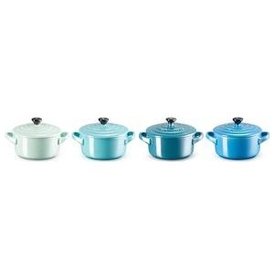 Mini braadpanset Le Creuset Aardewerk Metallic Blauwe Tinten (4-Delig)