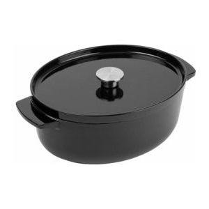 KitchenAid braadpan 30cm - geëmailleerd gietijzer - onyx zwart - ovaal