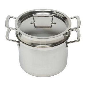 Kookpan Le Creuset Magnetik Met Stoominzet Inox 20 cm