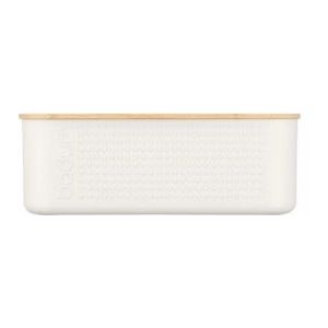 Broodtrommel Bodum Bistro Small White met Bamboo Deksel
