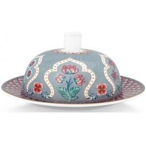 Botervloot Pip Studio Flower Festival Deco Light Blue 17 x 8 cm