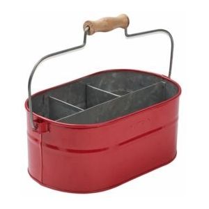 Humdakin - System Bucket - Schoonmaakemmer - Rood - Zink - Houten Handvat