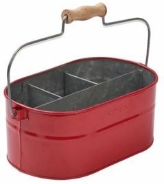 Humdakin - System Bucket - Schoonmaakemmer - Rood - Zink - Houten Handvat